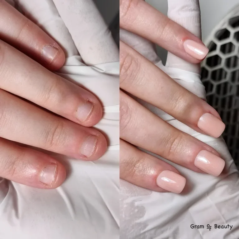 Rekonstrukcja obgryzionych paznokci \u017celem - przed i po, Gram Of Beauty
